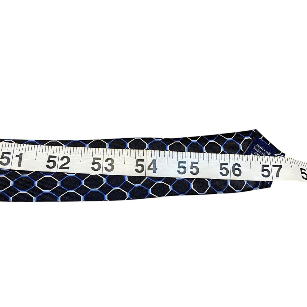 Nautica Silk Tie Men Navy Geometrical Classic Business NEW - Picture 6 of 11